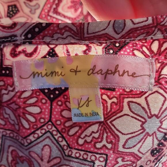 Mimi + Daphne Boho Bishop Sleeve Top M - Picture 7 of 8